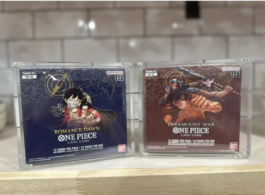 One Piece OP-01 (Blue Bottom) & OP-02 Booster Box Acrylic Case sealed-product display accessory at GB Toys Australia
