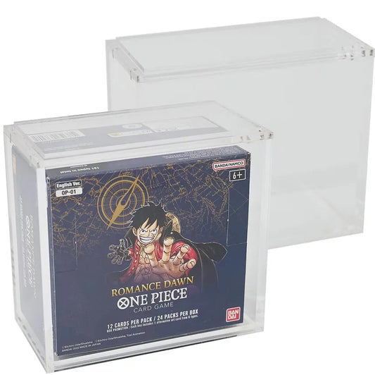 One Piece OP-01 (White Bottom) & OP-03 Booster Box Acrylic Case sealed-product display accessory at GB Toys Australia