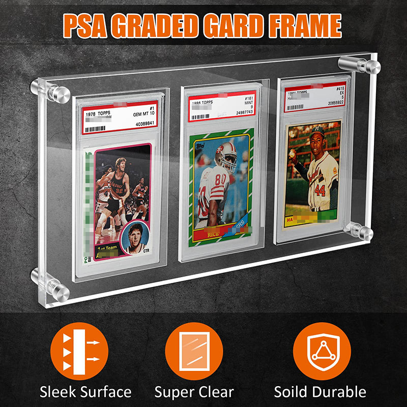 Premium Acrylic PSA Graded Card Display Frame (3-Card)