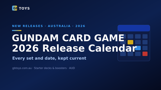 Gundam Card Game 2026 release calendar for Australia, from GB Toys