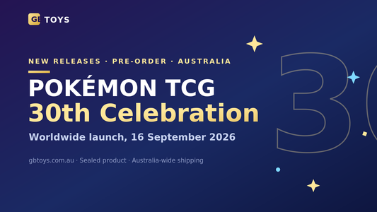 Pokemon TCG 30th Celebration Australia preorder guide, from GB Toys