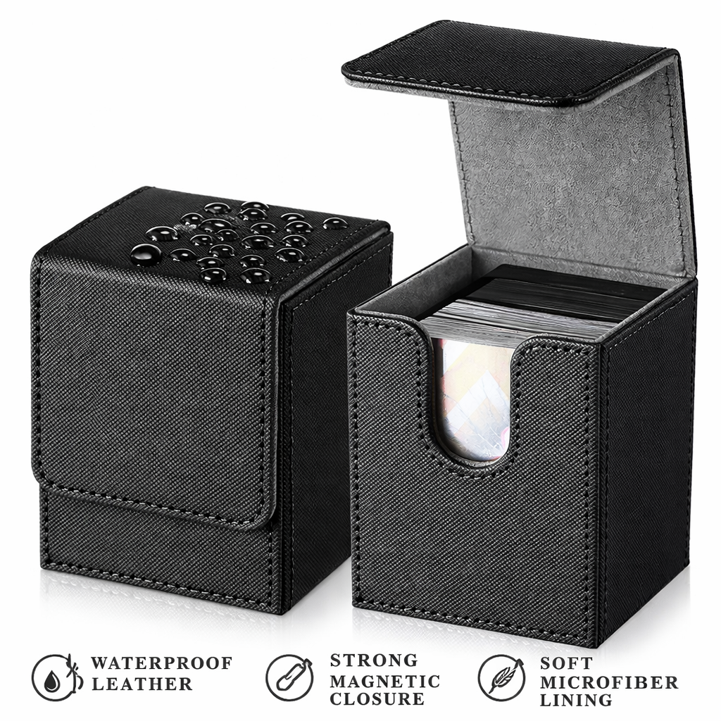 Premium Leather Magnetic Deck Box – Trading Card Storage Case