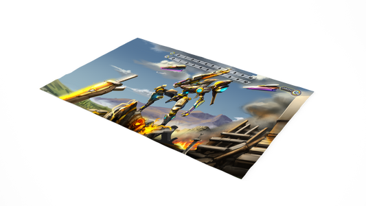 Chrono Core Griffin full-art neoprene playmat featuring pilot Ariel Tao