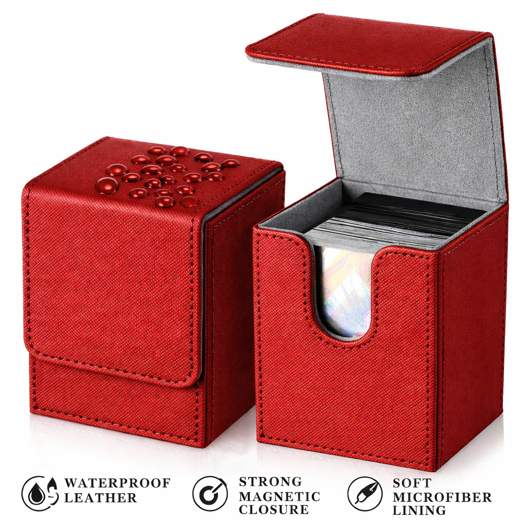 Premium Leather Magnetic Deck Box – Trading Card Storage Case
