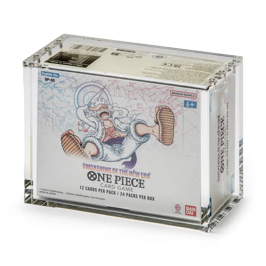 One Piece Booster Box Acrylic Display Case (OP-04 Onwards) sealed-product display accessory at GB Toys Australia
