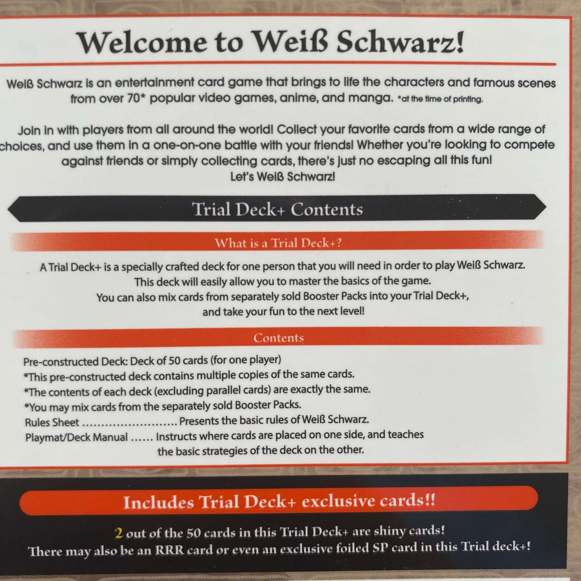 Weiss Schwarz Trial Deck Description 